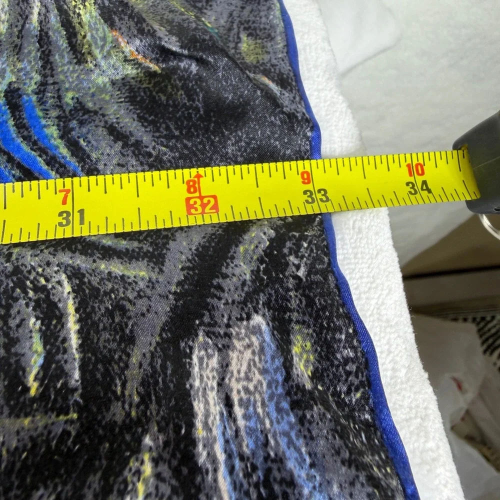 Vincent van Gogh Starry Night 100% Silk‎ Scarf Blue Yellow Square 33